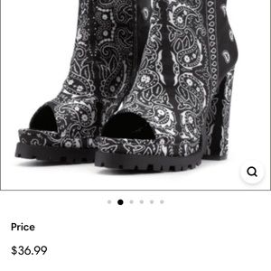 Never Black Paisley Chunky Sole Booties